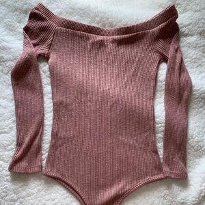 Mauve Off Shoulder Bodysuit